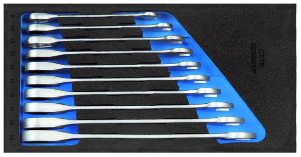 GEDORE insert en mousse vide, jeu de clés à fourche avec cliquet annulaire, CT, 2322315