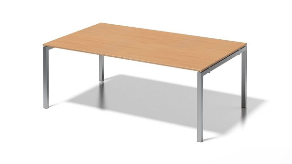 Poste de travail de direction/table de conférence Bisley Cito, structure en U fixe en hauteur 730 mm, H 19 x L 2000 x P 1200 mm, hêtre/argent, DUF2012BC355