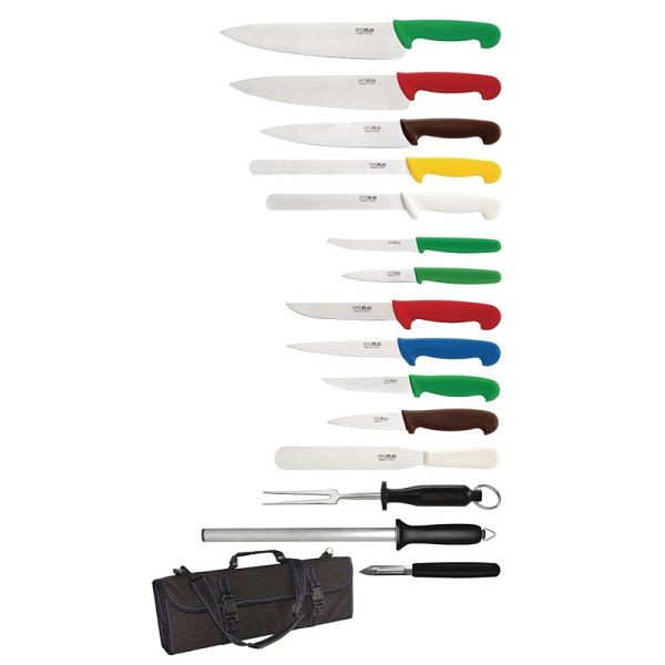 Set de 15 couteaux Hygiplas avec étui, S454