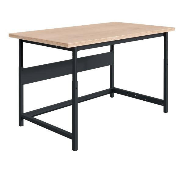 Table d'emballage SOFAME PACKLOG, réglable en hauteur mécaniquement, 1200 x 750 x 780 à 1060 mm, plan de travail multiplex 40 mm, gris anthracite RAL 7016, W010020510GA