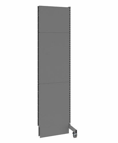 Cloison acoustique mobile DENIOS, panneau rapporté, L 625, H 2500 mm, tôle perforée acoustique d'un côté, grise, 293077