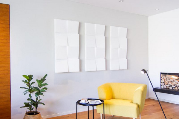 Absorbeur acoustique tridimensionnel Silenti "Slope M", blanc, 92742515003