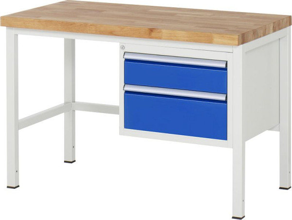 Etabli RAU série 8000 - modèle 8123, L1250 x P700 x H840-1040 mm, base système L1245 x P650 x H800-1000 mm, 03-8123A1-127B4H.11