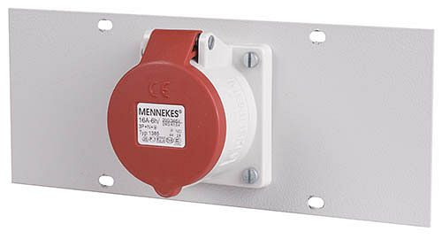 Plaque de recouvrement Bedrunka+Hirth, avec prise CEE 16 A, 250 x 125 mm, 07.861.12