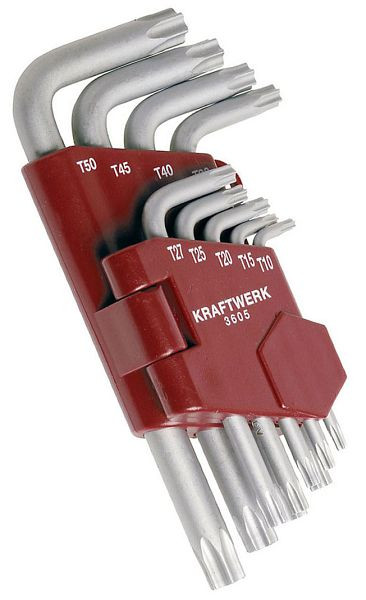 Jeu de clés Allen Kraftwerk Torx®, court, 9 pièces, 3605