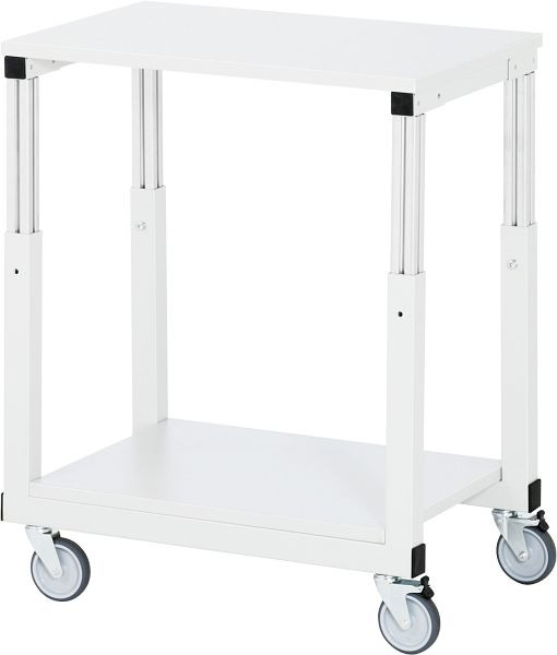 Chariot de table RAU (système de poste de travail série E), L700 x P500 x H650-1000 mm, plan de travail avec revêtement en résine mélamine, épaisseur 22 mm, E-TW-0700-500M.12