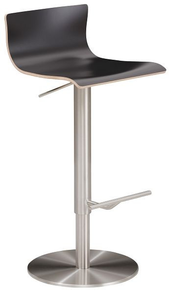 Mayer Sitzmöbel myHENRI, coque d'assise en bois, stratifié, anthracite, structure chromée aspect acier inoxydable, 1225_04_817
