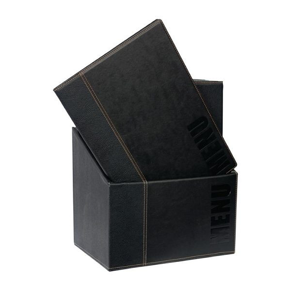 Chemises de menu et boîte de rangement Securit Modern A4 noir, UE: 20 pièces, U266