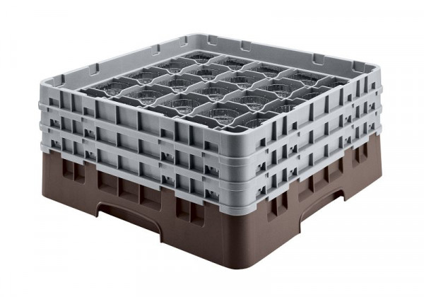 Panier de lavage Cambro 36 compartiments Camrack® 15,5 cm Marron, paquet de 4, 36S534167