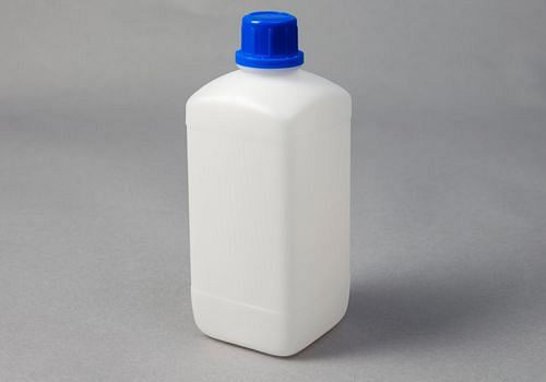 Flacons à col étroit DENIOS en HDPE, carrés, naturellement transparents, 1000 ml, UE : 12 pièces, 257-549