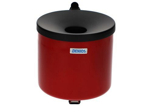 Cendrier mural auto-extinguible DENIOS, volume 2,4 litres, rouge, 116-100