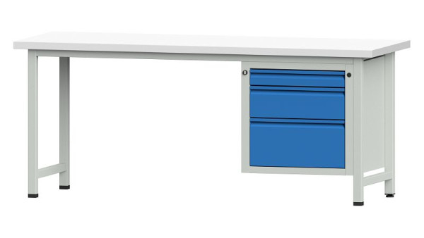 Établis ANKE Établi combiné, modèle 730 E, 2000 x 700 x 840 mm, RAL 7035/5012, KSP 40 mm, 510.810