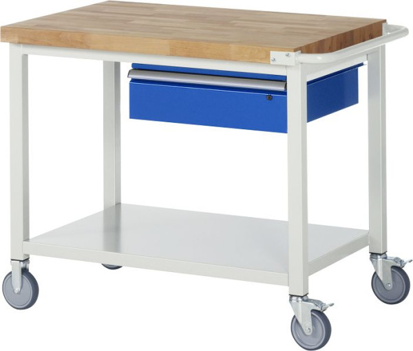 Etabli mobile RAU série 8000, 1 x tiroir, étagère en tôle d'acier, 1000x880x700 mm, 05-8001A6-107B4S.11