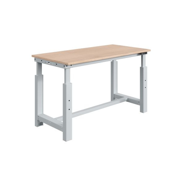 Etabli SOFAME SI, réglable en hauteur électriquement, L 2000 x P 750 x H 724 à 1224 mm, plan de travail multiplex 24 mm, gris clair RAL 7035, W010010818GC