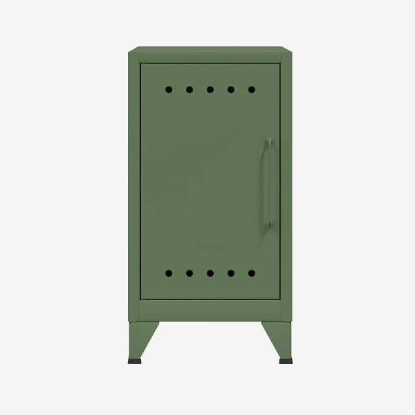 Mini meuble de rangement Bisley Fern, ouverture à gauche, avec étagère fixe, vert olive (623), FERMINLH623