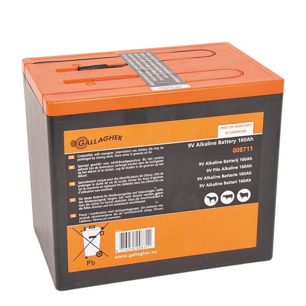 Pile alcaline Gallagher Powerpack 9V/160Ah - 190x125x160mm, 008711
