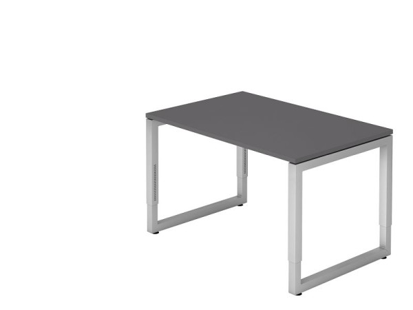 Bureau Hammerbacher O-foot carré 120x80cm graphite, forme rectangulaire avec plateau flottant, VRS12/G/S