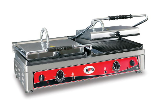 Grill double contact GMG - rainuré en haut / rainuré en bas, 2x surface de grill : 36 x 27 cm, KG2735DE
