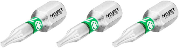 Embout Hazet, 6 pans plein 6,3 (1/4 pouce), profil intérieur TORX®, T7, nombre d'outils : 3, 2223N-T7/3