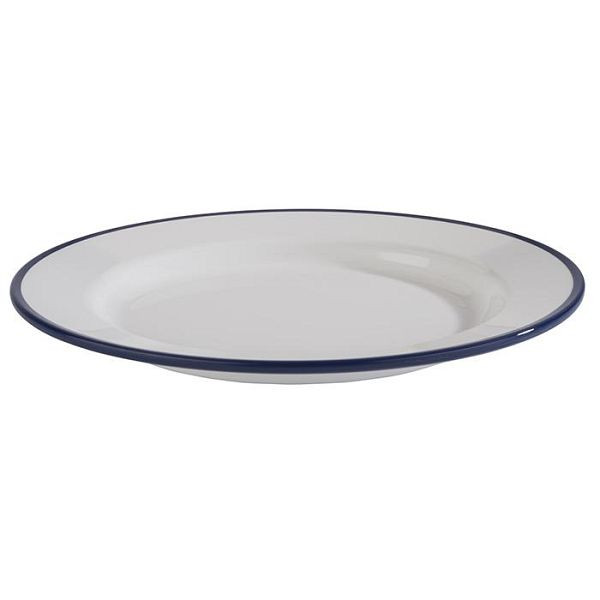 Assiette APS -EMAIL LOOK-, Ø 20,5 cm, hauteur: 2 cm, mélamine, blanc, bord bleu, 84950