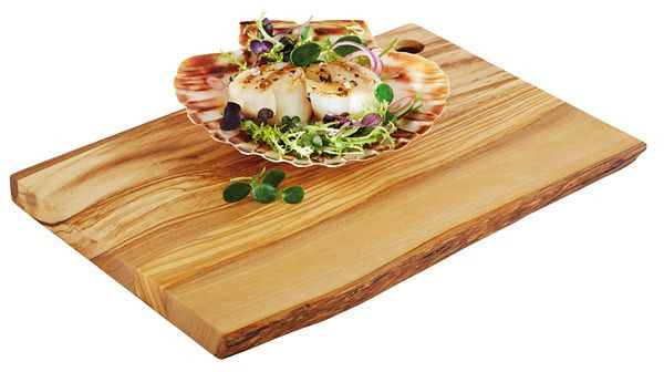Planche de service APS -OLIVE-, 25 x 17 cm, hauteur : 1,5 cm, bois (olivier), 00870
