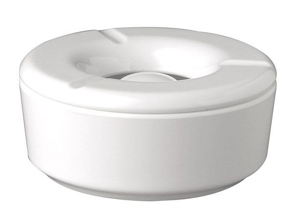 Cendrier à vent APS -CASUAL-, Ø 11,5 cm, hauteur: 5 cm, mélamine, blanc, 83488