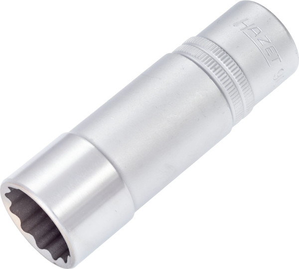 Embout pour clé à douille Hazet, double six pans, carré creux 12,5 mm (1/2 pouce), 21 mm, version longue avec moletage, 900TZ-21