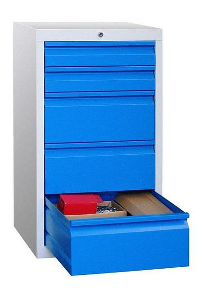 Guide coulissant pour armoire à tiroirs Pavoy, 900/500/500, serrure à cylindre, 1 rangée, 2x100, 3x200, 43444-050-003-735510