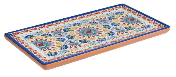 Plateau APS GN 1/3 -ARABESQUE-, 32,5 x 17,6 cm, hauteur : 2 cm, mélamine, intérieur : décor, extérieur : aspect terre cuite, 84682