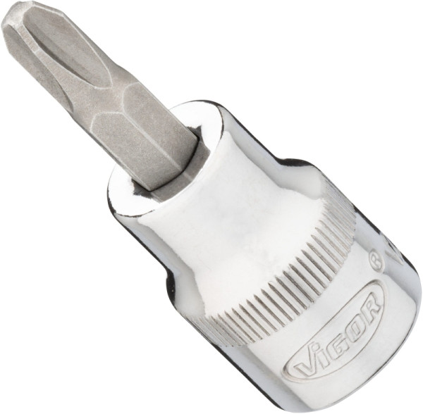 Embout de tournevis VIGOR, carré creux 10 mm (3/8 pouce), profil Phillips PH, PH3, V2292N