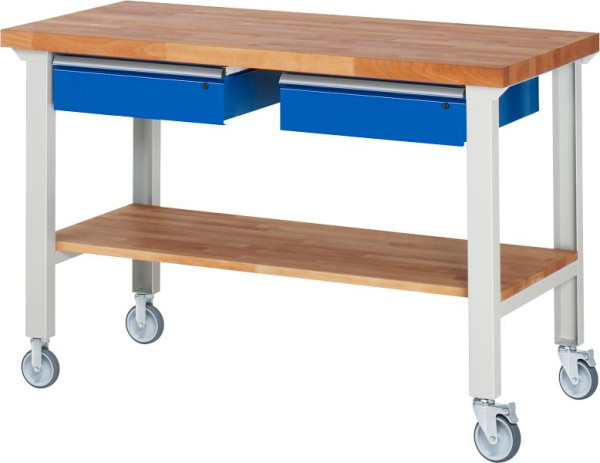 Établi mobile RAU 7002A7, 1500x700x1000mm, 2 roulettes fixes et pivotantes chacune, 05-7002A7-157B4S22.11