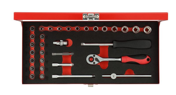 Jeu de clés à douilles rouges GEDORE 1/4 SW4-13mm 32 pièces, 3300000