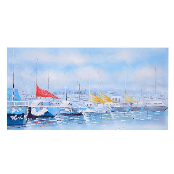 Bateaux de peinture à l'huile Mendler, peinture murale 100% peinte à la main XL, 140x70cm, 59449