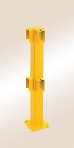 Poteau d'angle de garde-corps de protection contre les chocs DENIOS, plastifié jaune, 180-231