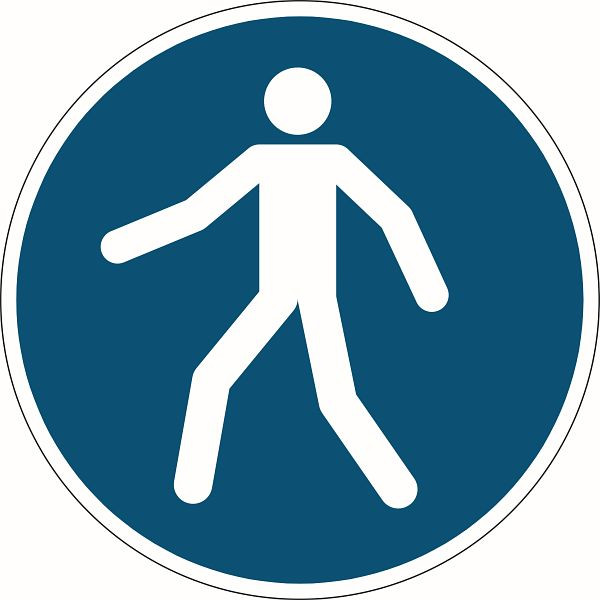 Panneau de sécurité DURABLE « Utiliser le chemin piétonnier », bleu, 173106
