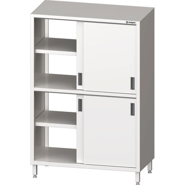 Armoire haute avec portes coulissantes Stalgast, 2 armoires chacune avec 1 étagère réglable en hauteur, 800x600x1800 mm (LxPxH), VHK08665