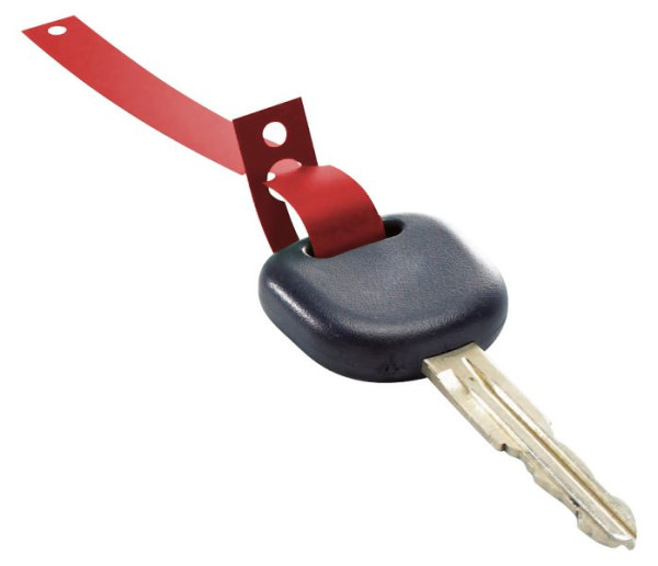 Porte-clés Eichner en film HDPE, rouge, UE : 1000 pièces, 9219-00107-N