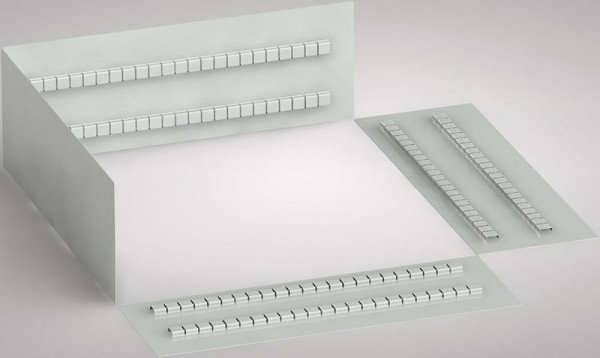 Cadre de grille à fentes KLW pour tiroirs, adapté à une hauteur de façade de tiroir 200 - 400 mm pour les séries d'armoires BEA / SEA (dimensions extérieures : 572 x 605 mm L x P), BEA-SRR-200
