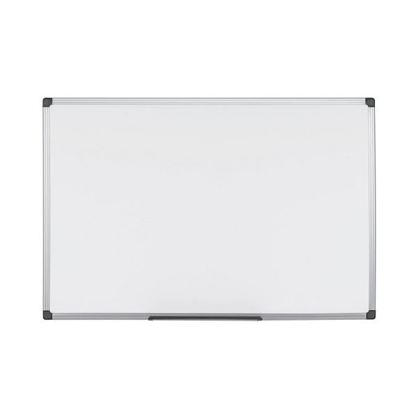 Tableau blanc magnétique double face Bi-Office Maya avec cadre en plastique gris 150x100cm, MB1907186