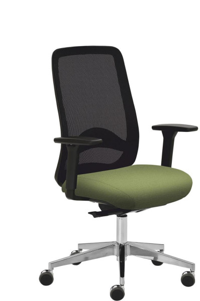 Mayer Sitzmöbel chaise pivotante, accoudoirs 3D, réglage de la profondeur d'assise, piètement en aluminium avec roulettes robustes, vert fougère, 2228_AV3D_SYM++_XXL_30613