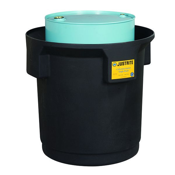 Station de collecte Justrite EcoPolyBlend simple et double baril 2865, JEN28685BL