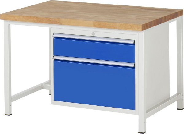 Etabli RAU série 8000 - modèle 8256, L1250 x P900 x H840-1040 mm, base système L1245 x P850 x H800-1000 mm, 03-8256A1-129B4H.11