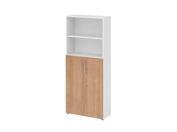 Hammerbacher étagère 5OH, 3OH portes en dessous BM blanc/noyer, V4770/W/N/BM