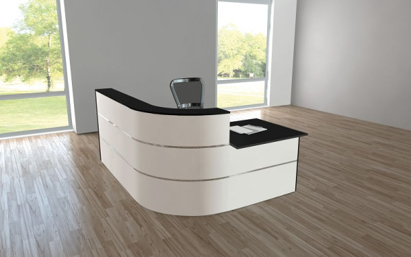 Kerkmann comptoir Cento 4, L 1950 x P 1800 x H 1100 mm, blanc/anthracite, 21385310