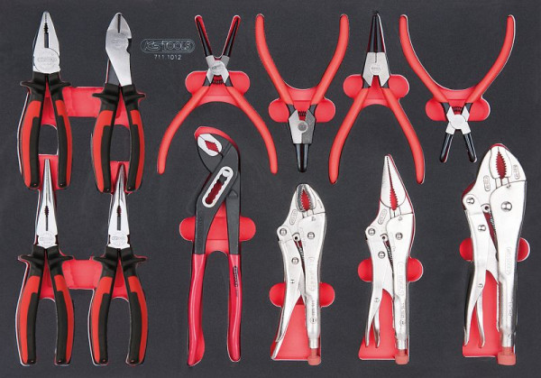 Jeu de pinces KS Tools SCS, 12 pièces en insert système 1/1, 711.1012