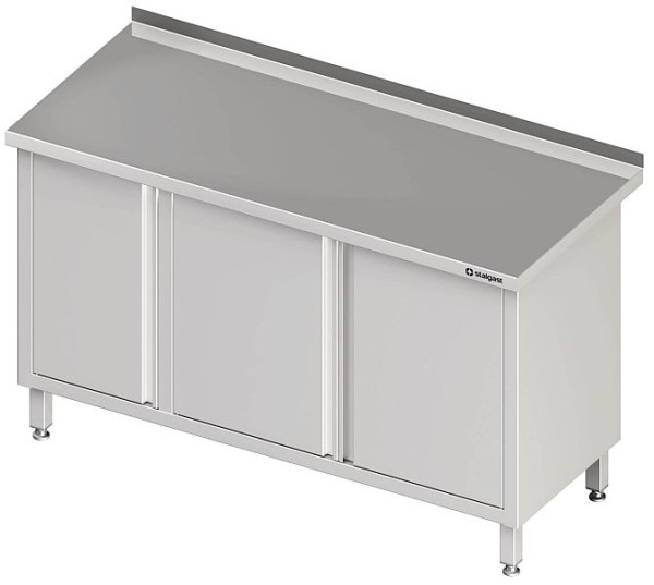 Armoire de travail Stalgast avec portes battantes 1600x700x850 mm, sans dosseret, soudée, VAS16701