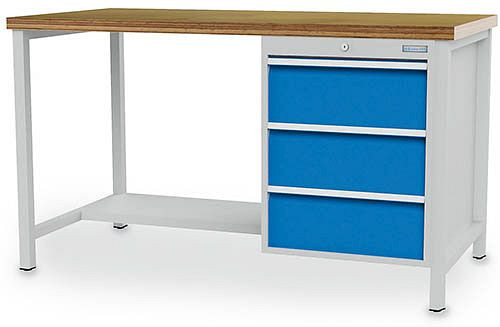 Établi à caisson Bedrunka+Hirth 1500, avec 3 tiroirs, hauteur de panneau 200 mm, 1500x750x959 mm, 03.14.14V9A