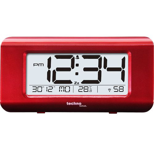 Réveil radio-piloté Technoline, horloge radio-pilotée DCF-77 avec possibilité de réglage manuel, dimensions : 145 x 72 x 38 mm, WT 197