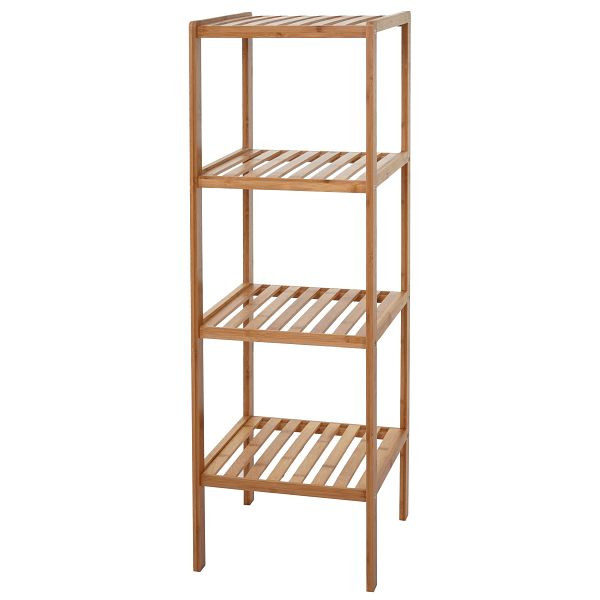 Étagère de salle de bain Mendler HWC-B18, étagère debout pour meuble de salle de bain, bambou, 110x34x33cm, 57551