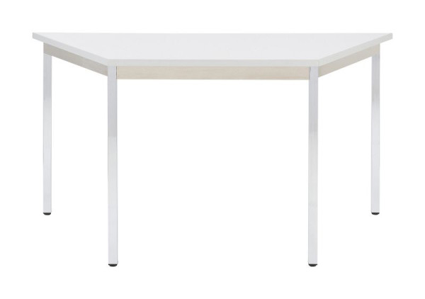 Table polyvalente Bisley MULTI Desking, trapèze, chromée, 25 mm, décor G gris, H 740 x L 1400 x P 700 mm, MTC25T1407G399